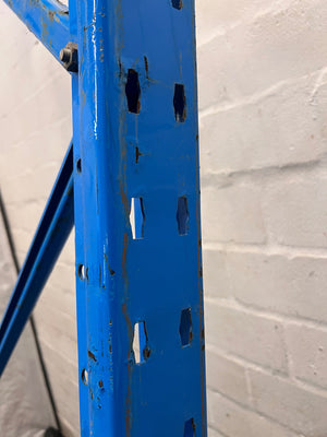 Blue Industrial Steel Racking Upright Frame – back view