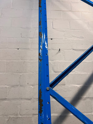 Blue Industrial Steel Racking Upright Frame – condition detail