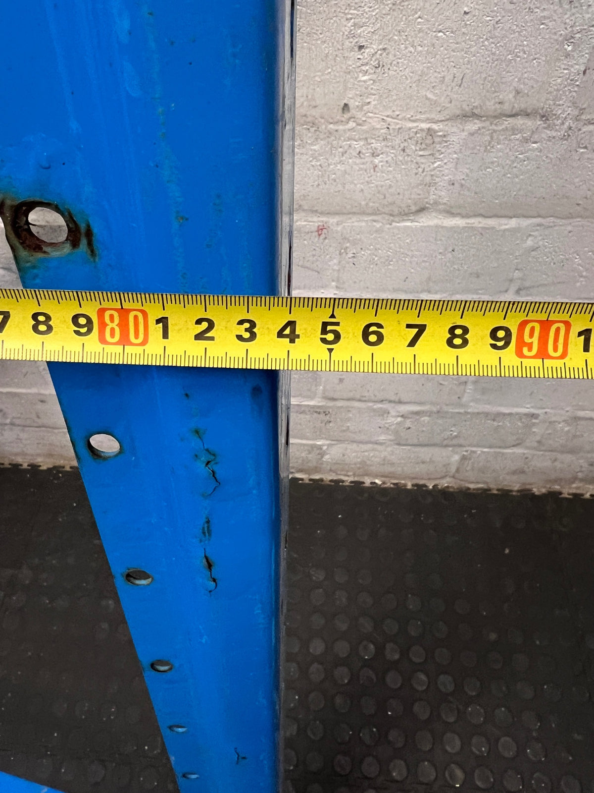 Blue Industrial Steel Racking Upright Frame – depth measurement