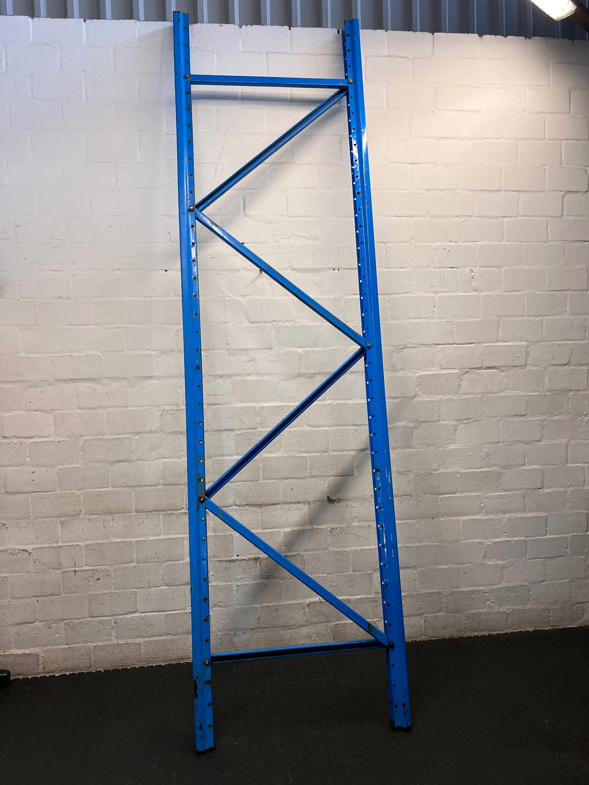 Blue Industrial Steel Racking Upright Frame – side view