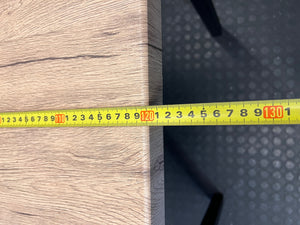 Russells Oak Finish Table with Black Metal Frame – width measurement