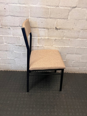 Russells Cream Upholstered Dining Chair with Metal Frame – back view