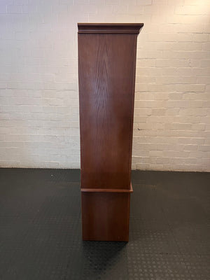 Classic Oak Veneer Wall Unit with Display Shelving – top view