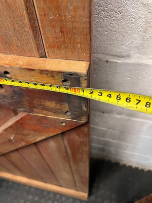 Vertical Slatted Wooden Garden Gate with Posts – width measurement