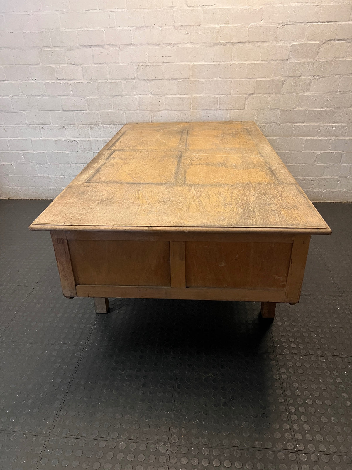 Large Wooden Executive Double Pedestal Office Desk – condition detail