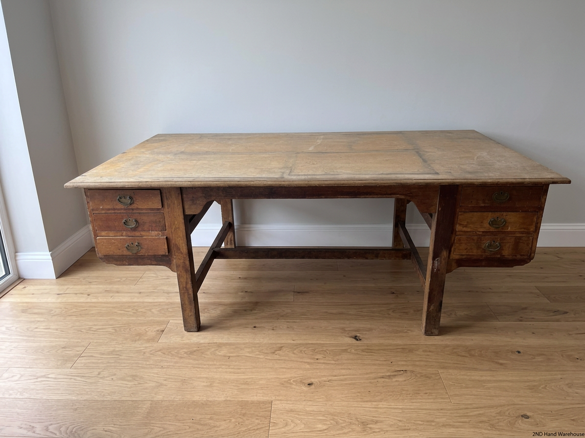 Large Wooden Executive Double Pedestal Office Desk – styled product image