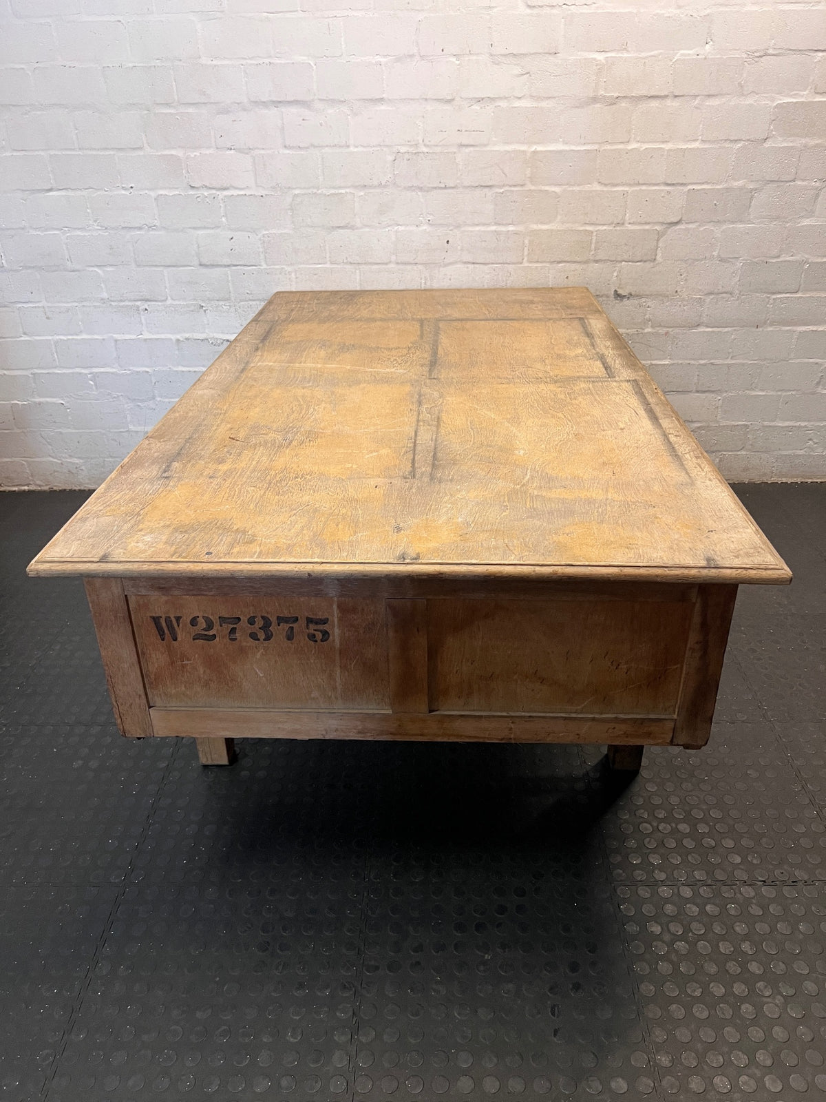 Large Wooden Executive Double Pedestal Office Desk – top view