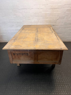 Large Wooden Executive Double Pedestal Office Desk – top view