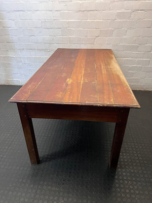 Large Timber Office Desk with Shaped Apron – back view