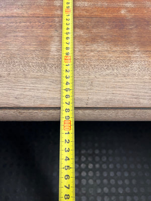 Large Timber Office Desk with Shaped Apron – depth measurement