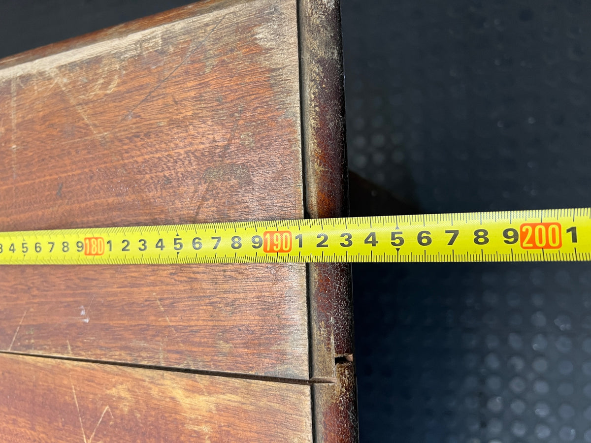 Large Timber Office Desk with Shaped Apron – width measurement