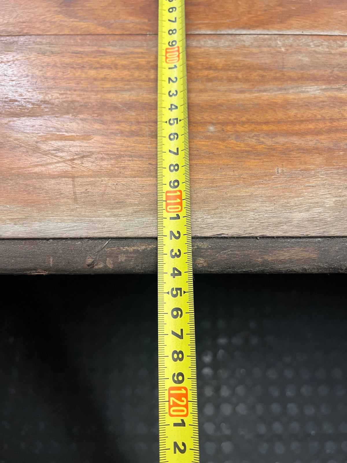 Large Wooden Office Desk with Side Organisers – depth measurement