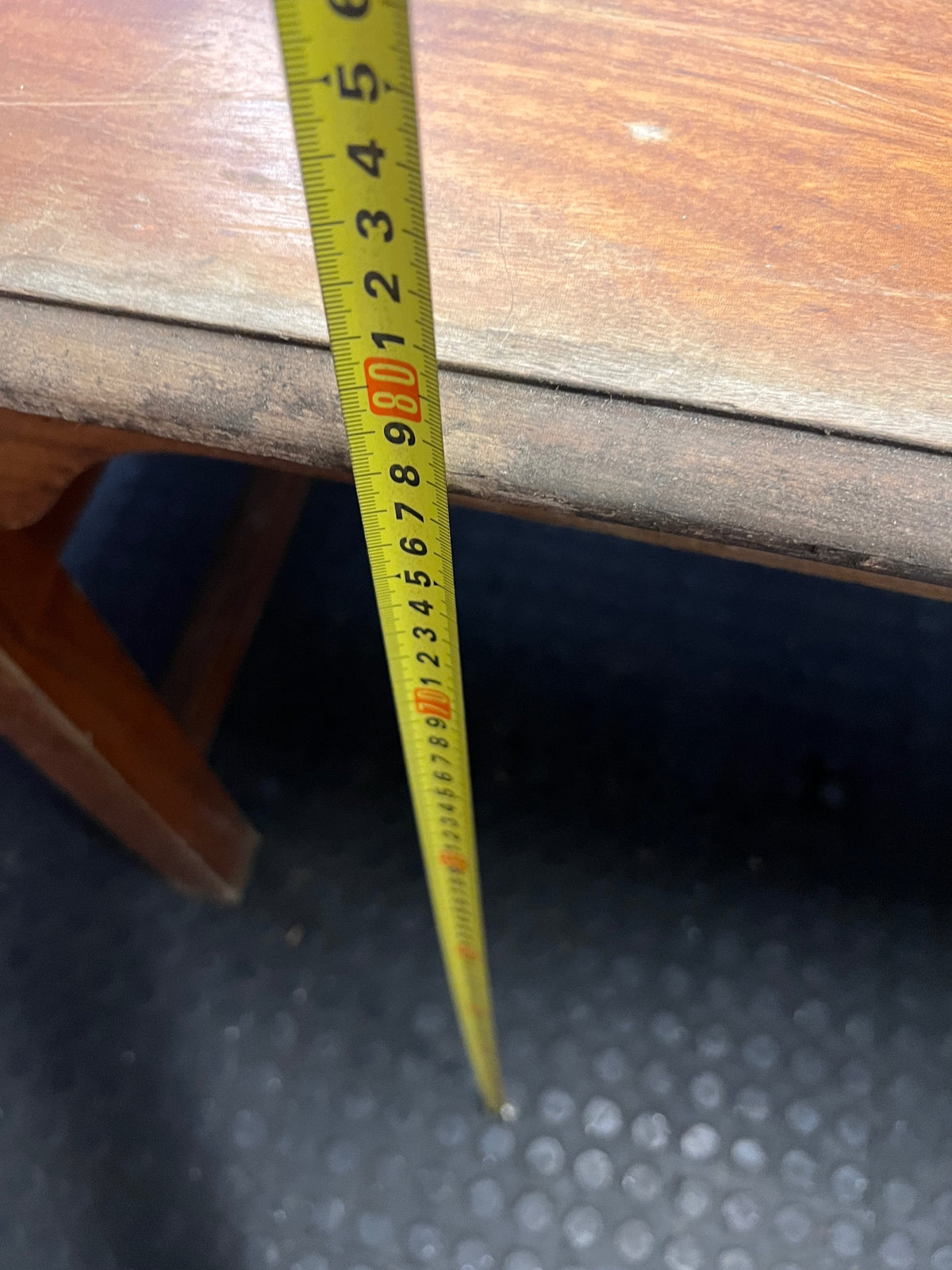 Large Wooden Office Desk with Side Organisers – height measurement