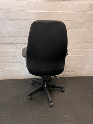 Black Fabric High-Back Office Swivel Chair – condition detail