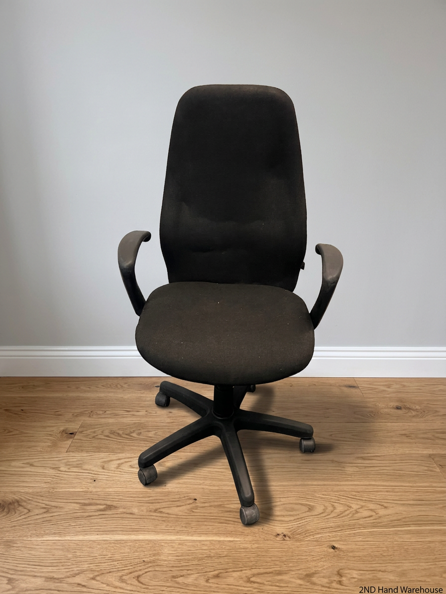 Black Fabric High-Back Office Swivel Chair – styled product image