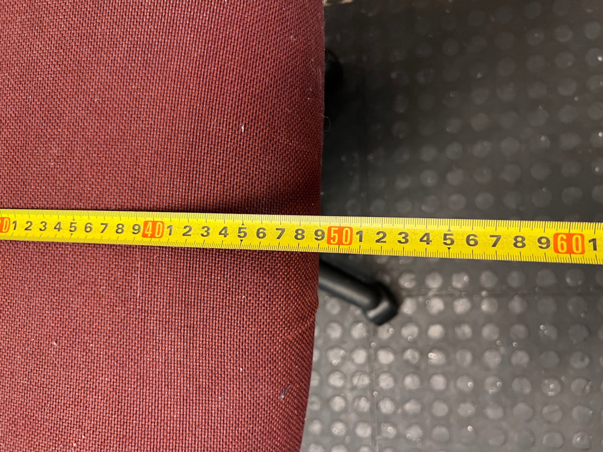 Burgundy Fabric Mid-Back Office Swivel Chair – depth measurement