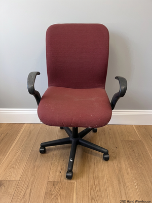 Burgundy Fabric Mid-Back Office Swivel Chair – styled product image