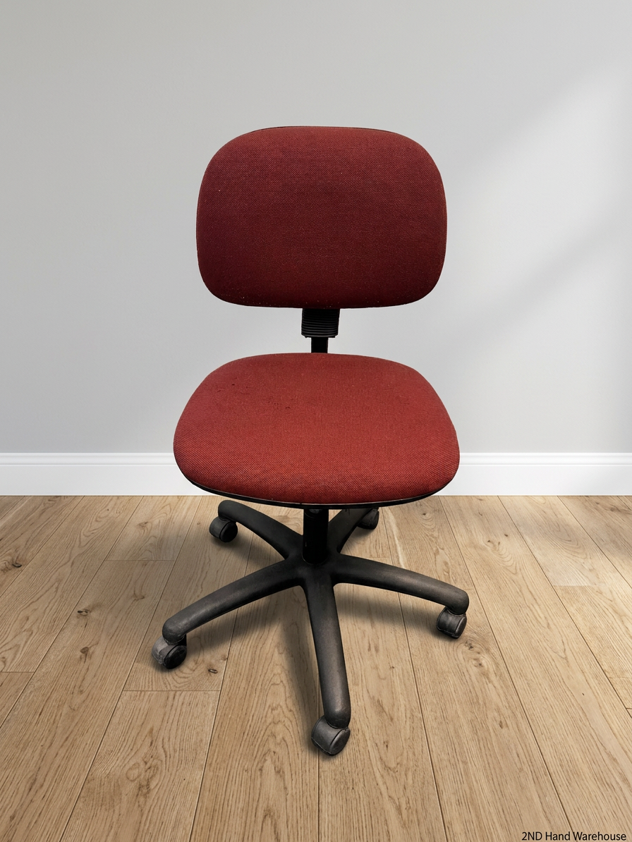 Burgundy Fabric Mid-Back Office Chair – styled product image