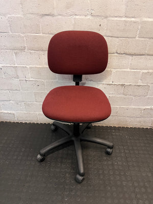 Burgundy Fabric Mid-Back Office Chair – top view