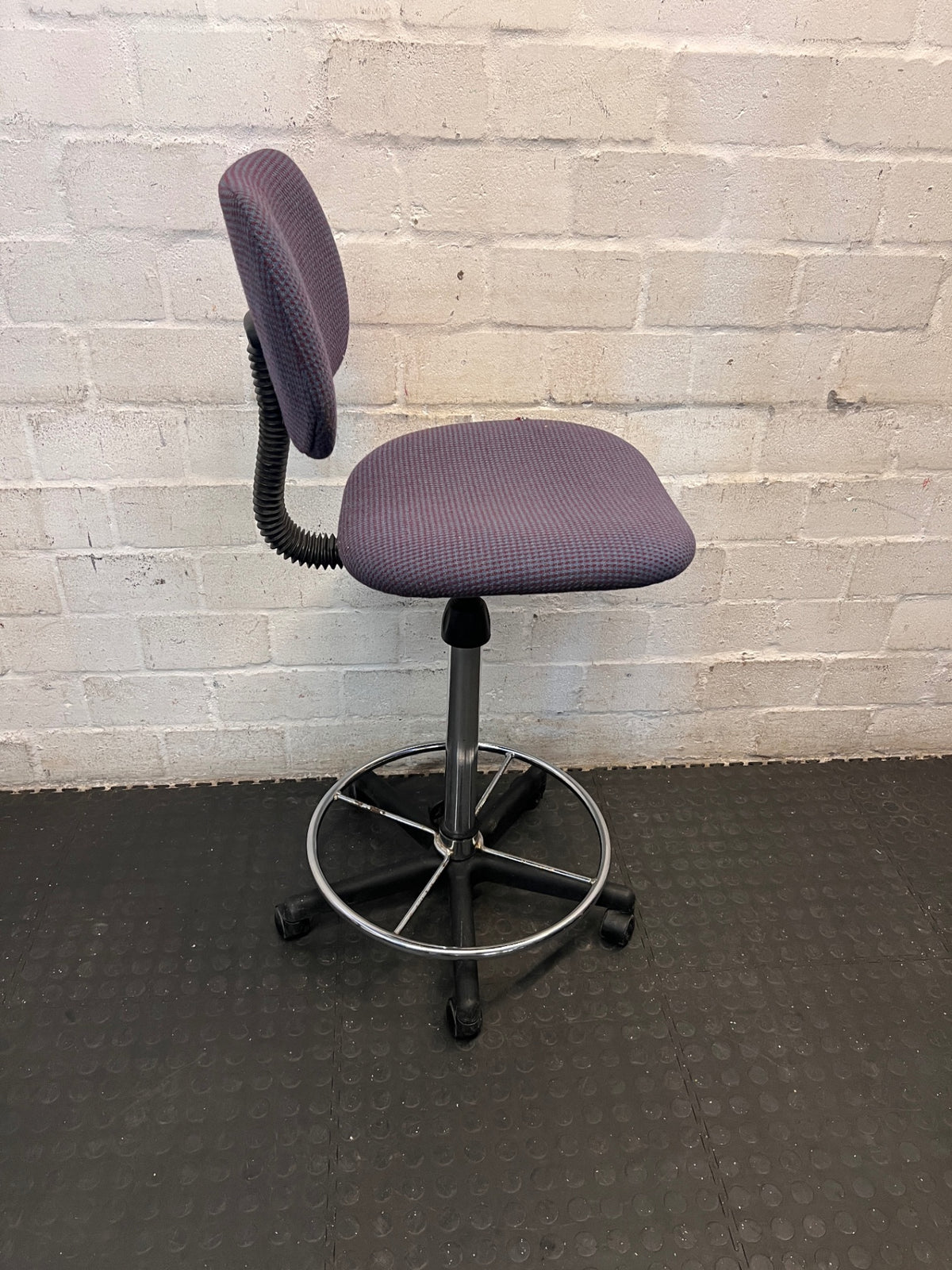 High-Reach Draughting Office Chair with Footring – back view