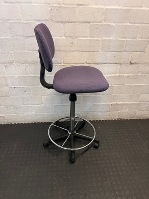 High-Reach Draughting Office Chair with Footring – back view