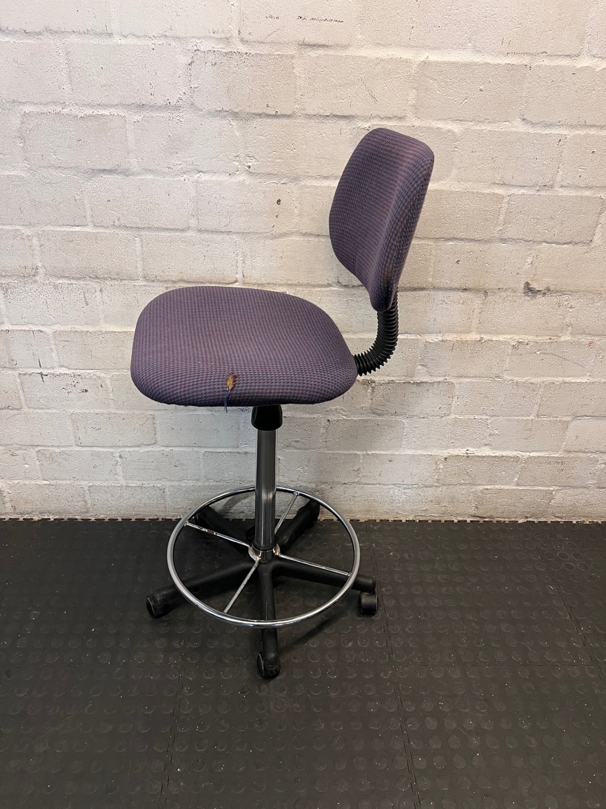 High-Reach Draughting Office Chair with Footring – side view