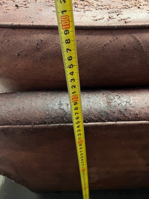 Large Brown Leather Corner Couch — Damaged Leather Upholstery – height measurement