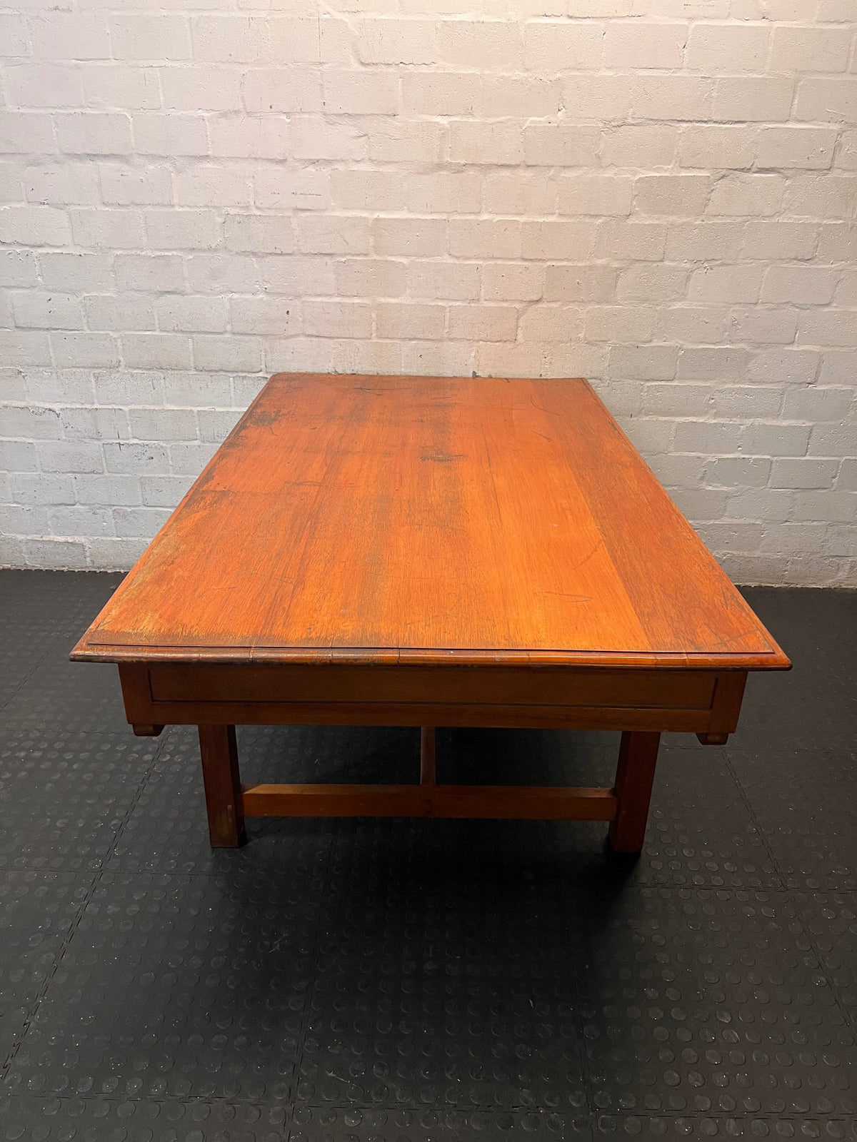 Large Wooden Office Desk with Two Drawers – condition detail