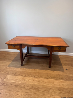 Large Wooden Office Desk with Two Drawers – styled product image
