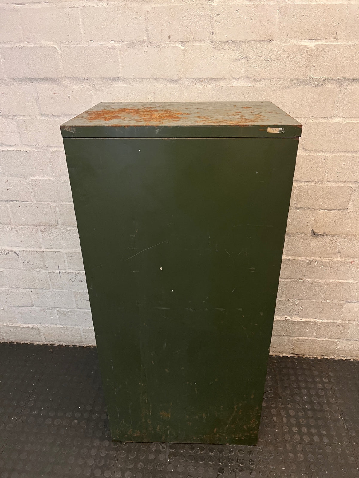 Four Drawer Metal Filing Cabinet in Olive Green – top view