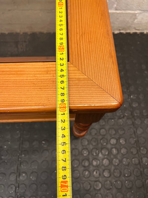 Square Wooden Side Table with Glass Inset Top – width measurement