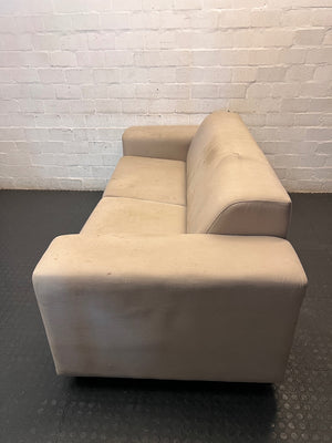 Coricraft Sand Beige 2 Seater Couch – side view