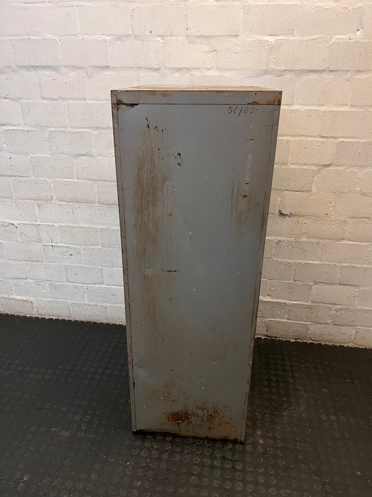Grey 4-Drawer Metal Filing Cabinet – back view