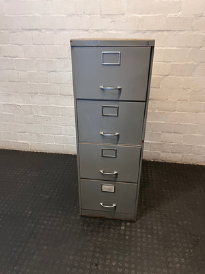 Grey 4-Drawer Metal Filing Cabinet – main front view