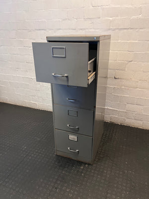 Grey 4-Drawer Metal Filing Cabinet – side view