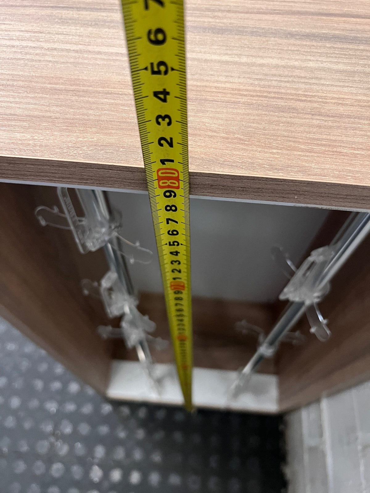 Wood Look Display Cabinet with Internal Racks – height measurement