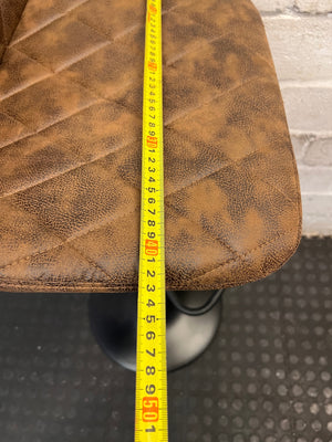 Diamond Quilted Brown Faux Leather Bar Stool – width measurement