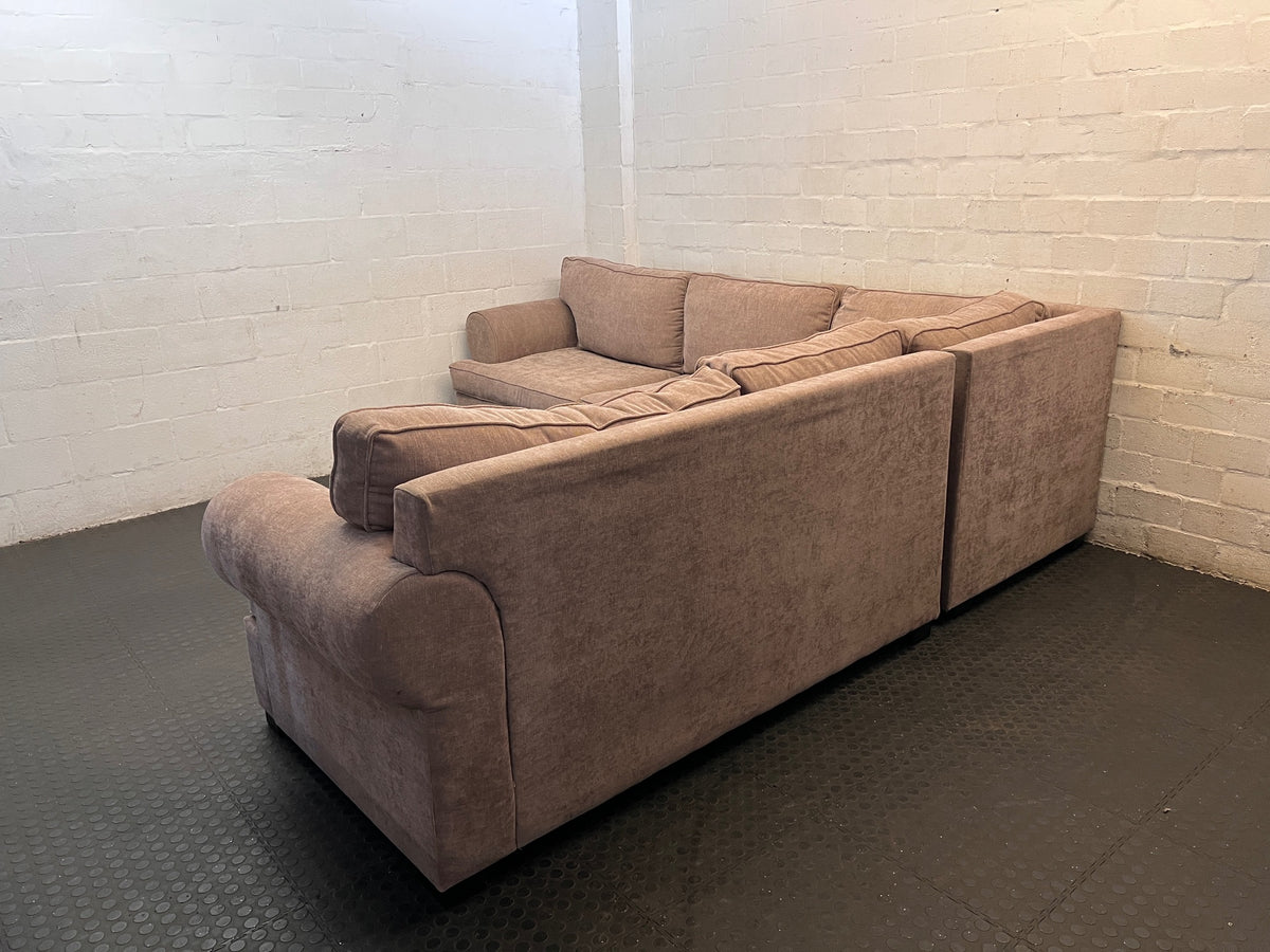 Large Brown L-Shape Corner Couch – side view