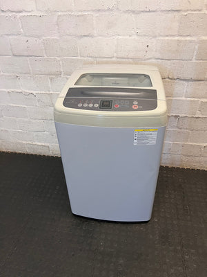 White Top-Loader Washing Machine with Digital Display – main front view