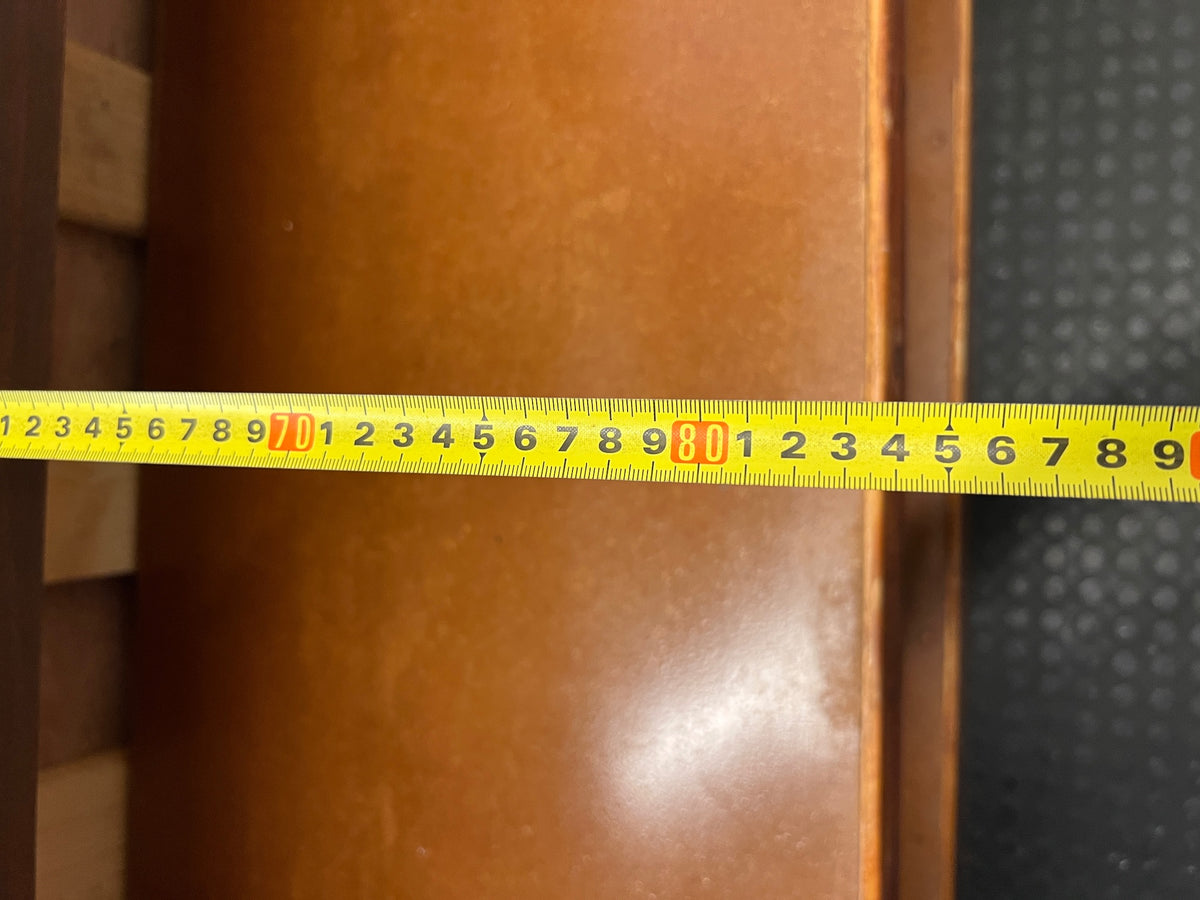 Rustic Wooden Bar Counter with Dark Stained Top – width measurement