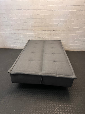 Grey Fabric Armless Sleeper Couch – back view