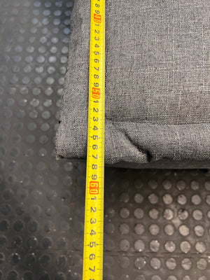 Grey Fabric Armless Sleeper Couch – depth measurement
