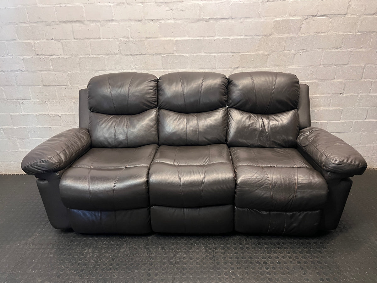 Brown 3 Seater Couch with High Back Support – main front view