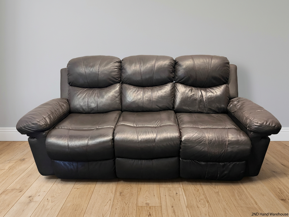 Brown 3 Seater Couch with High Back Support – styled product image