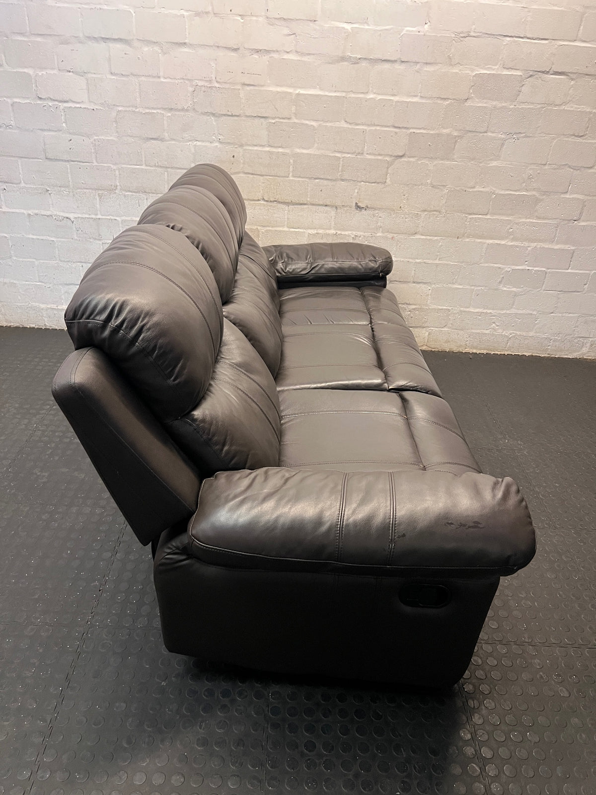 Brown 3 Seater Couch with High Back Support – top view