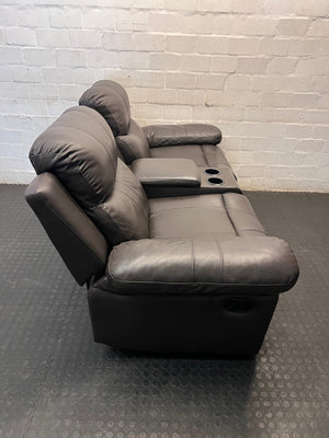 Brown 2 Seater Recliner with Centre Console – top view