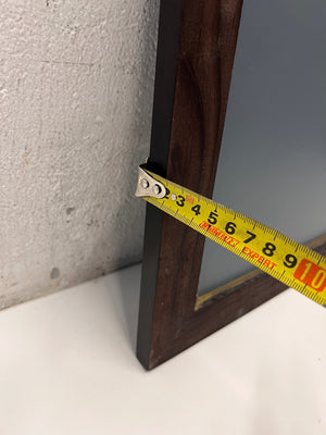 Square Dark Brown Framed Wall Mirror – depth measurement