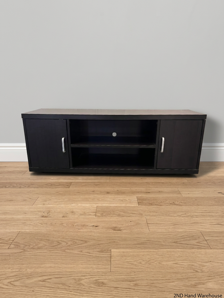 Dark Contemporary TV Unit with Two Cupboards