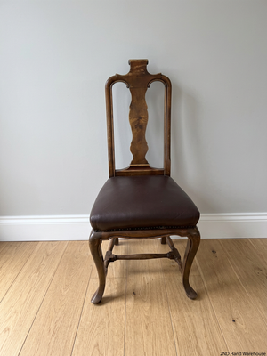 Weylandts Wood and Leather Dining Chair — One Chair Chipped at Top