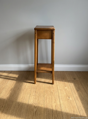 Tiered Wooden Plant Stand with Lower Shelf — Well Used Condition